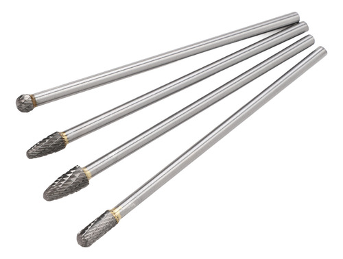Fresas Largas De Doble Corte, 4 Unidades, 6 Mm, De Carburo D