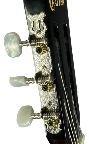 Violão Eletroacústico Crafter Hc-250ce Nylon Bk C/capa! Cor Preto Material Do Diapasão Mahogany Orientação Da Mão Destro