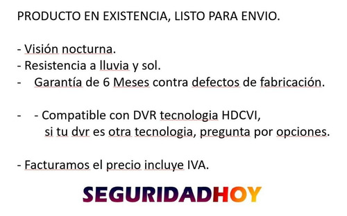 Camara Hdcvi Domo 720p Ir Vision Nocturna Dahua Metalica