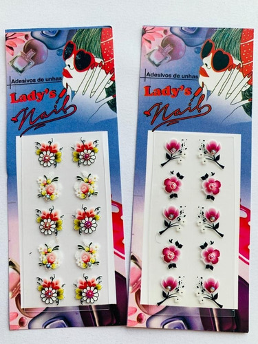 1000 Peliculas Kit Adesivos De Unha 3d Lady Nails