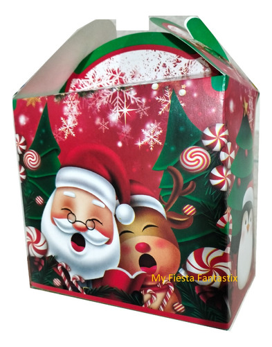 Navidad Santa Claus Rodolf Set 70 Dulcero Cajitas Bolo Feliz