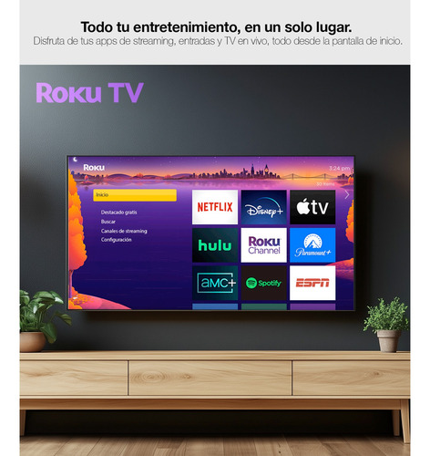 Onn 75'' Class 4k Qled 2160p Smart Tv 100071709 + Soporte (Reacondicionado)