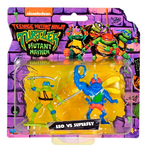 Mini Figuras Tortugas Ninja Nickelodeon X2 Leo Vs Superfly