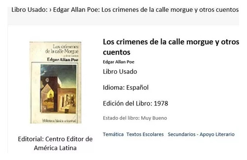 Edgar Allan Poe: Los Crimenes De La Calle Morgue