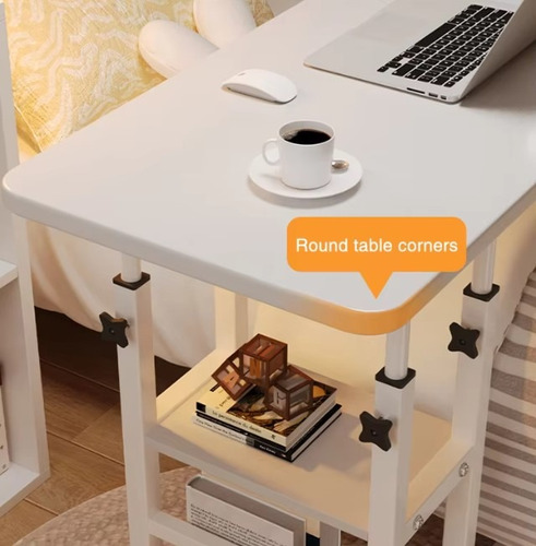 Mesa Ajustable Con Bastidor De Almacenamiento Multifuncional