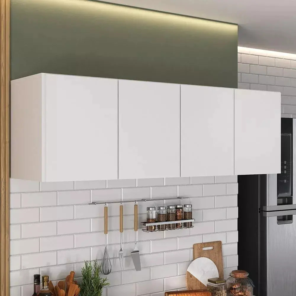 Alacena Gabinete De Cocina Para Colgar 4 Puertas Ngo Color Blanco