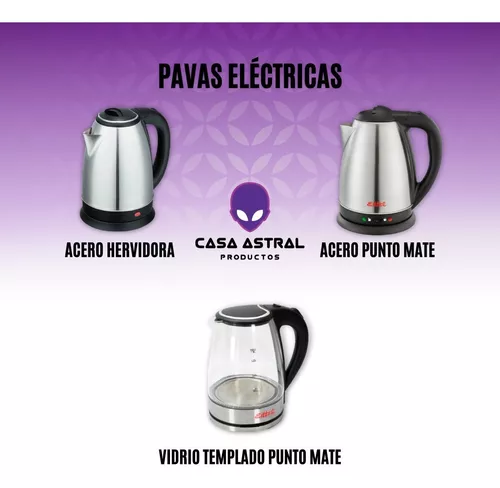 Pava Electrica Con Corte Para Mate Cafe Osr De Acero 2 Lts