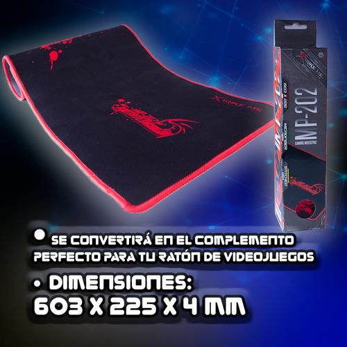 Imagen 6 de 7 de Mousepad Gamer Xtrike Me Rojo/negro Grande Mp-202 Cpu