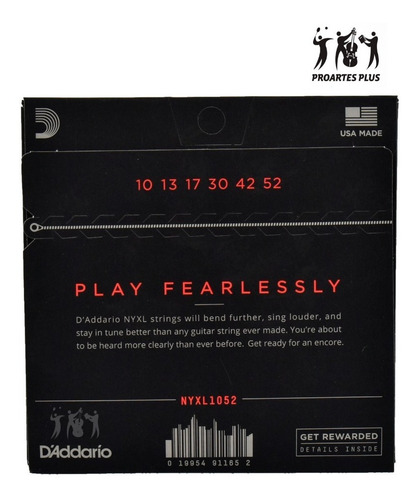 Imagen 2 de 3 de Encordado Guitarra Electrica Daddario Nyxl 10-52 D'addario