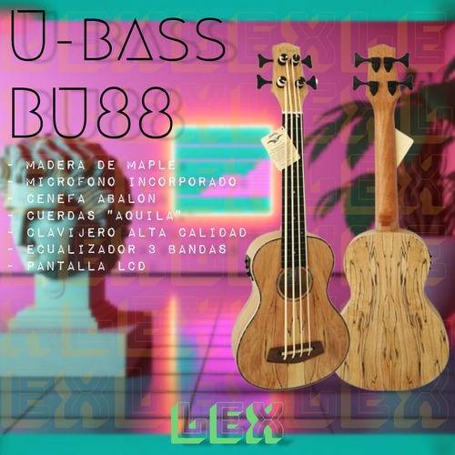 U-bass Ukelele Bajo Bajolele Bu-88 - Electroacustico Eq3