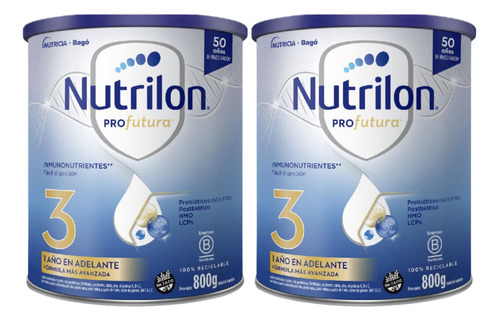 Nutrilon Profutura 3 Leche En Polvo 800 Gr Combo X 2 Latas