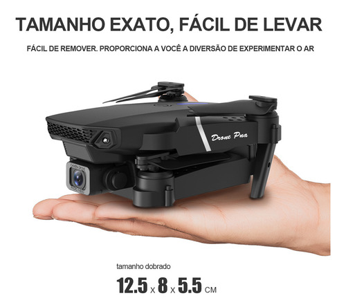 Drone Com Camera Drone Profissional Lsrc E88 4k Hd Câmeras Com Fluxo Óptico Fpv Mini Controle Remoto Drone Quadricóptero Com Bolsa De Transporte Cor Preto