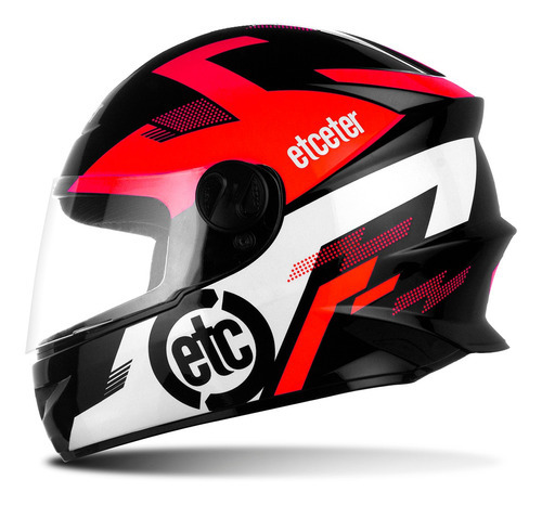 Capacete Moto Fechado Infantil Etceter Kids Vermelho 54