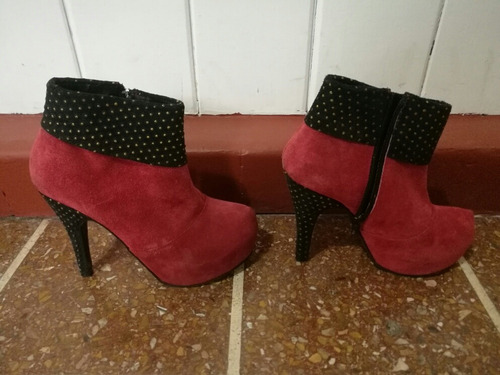 Zapato Mujer Gamuza Plataforma Y Taco Fino Talle 37