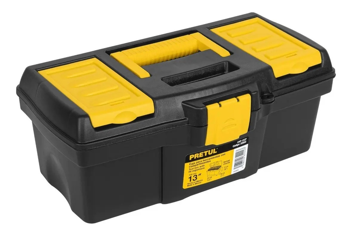Pretul CHP-13CP Caja de herramientas de plástico 18cm x 33cm x 13cm negra