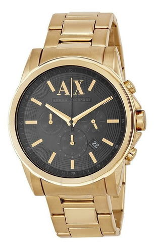 Reloj Armani Exchange Ax2095 Chrono Dorado/negro De Hombre