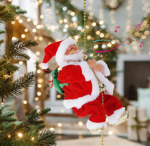 El Muñeco De Papá Noel Pone Cuerdas Hacia Arriba Y Hacia Aba