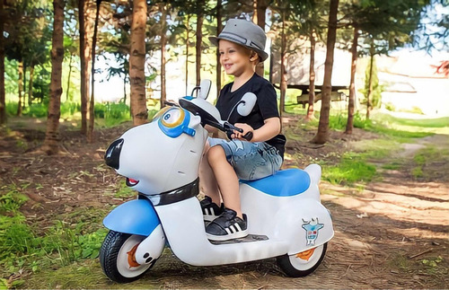 Motocicleta Eléctrica Edext 12v Para Niños 2-7 Años Color Azul