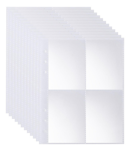 Jiqeznl ZE-TMKT-4P40-01 Folios A5 Transparentes Con 4 Divisiones 40u