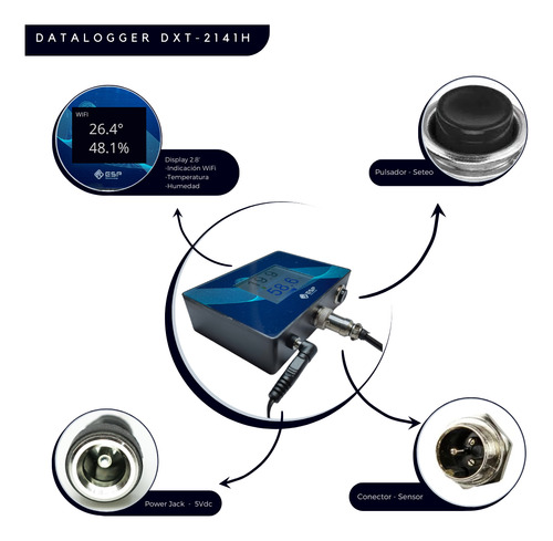 Data Logger Wifi - Dxt2141h - Termohigrómetro Wifi Temp/hum