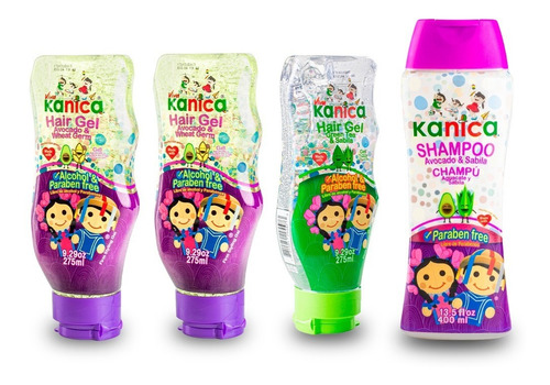 Shampoo Y Gel Para Niños Kanica Kit Peinados Con Estilo Aggt