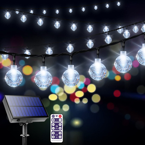 Cadena De Luces Solares 60 Led 33 Pies Al Aire Libre, Imperm