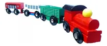 Comprar Tren De Madera Imantado Tencito Vagones Locomotora 4 Color Multicolor Personaje Tren Pasajeros