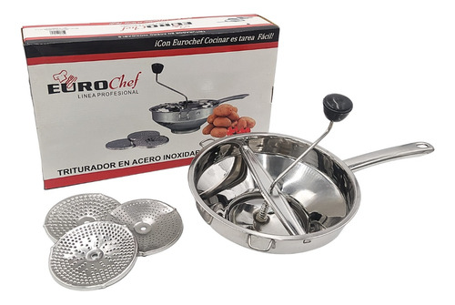 Triturador Tres Discos Ace/inox 24cm Marca Eurochef. Bredys