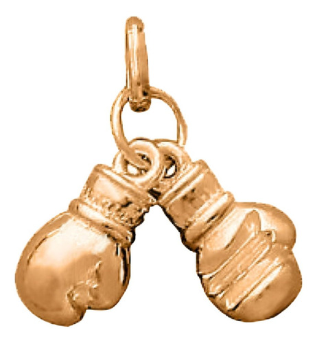 Pingente Prata 925 Dourada 18k - Par Luva De Boxe 