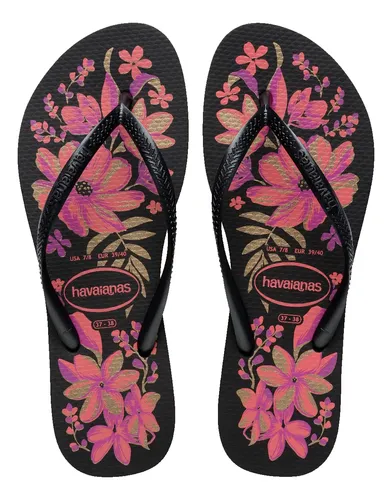 Chinelo Feminino Havaianas Slim Organic Floral Original Flor