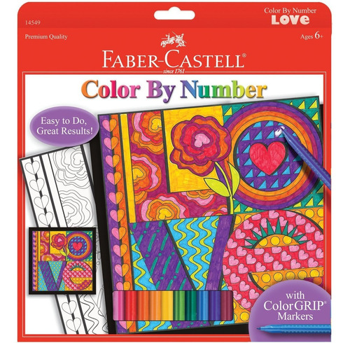 Faber-castell Kit De Arte De Amor De Color Por Número, Manua