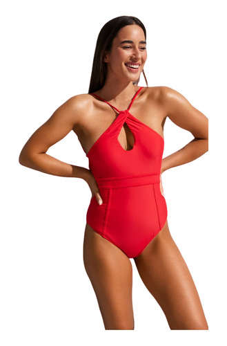 Traje De Baño Mujer J.j.o Cut Out Con Contencion