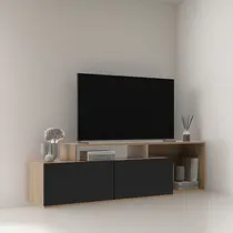 Comprar Rack Para Tv Mueble Para Living 2 Puertas Hasta 50' Pulgadas Color Negro\u002FCastaño