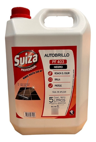 Cera Autobrillo Para Pisos Suiza X 5 Litros