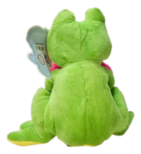 Peluche Rana Sentada Chica Con Corazón Te Amo B5835 Color Verde Lima