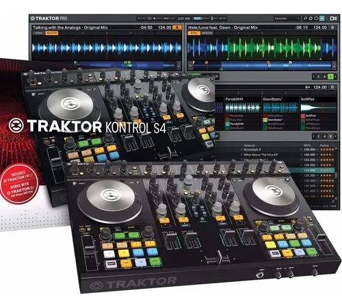 Controladora Dj Traktor S4 Mk2 4 Canais Interface Áudio Pro