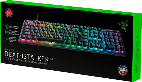 Teclado Gamer Razer Deathstalker V2 Rgb Óptico Red Lineal Es Idioma Español España Es Qwerty Color Del Teclado Negro