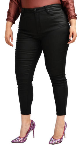 Jeggings Tipo Piel, Roman Fashion Tallas Extras 6110 (negro)