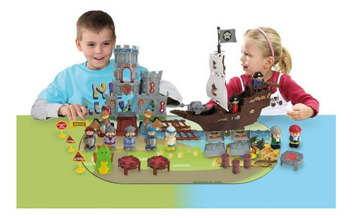 Set De Juego Castillo Y Piratas Con Luz Y Sonido Kidz Time Chocolate