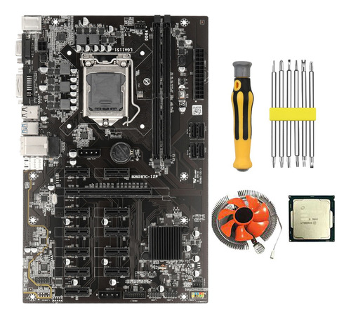 Placa Base Minera B250 Btc Con Kit De Destornilladores+cpu G