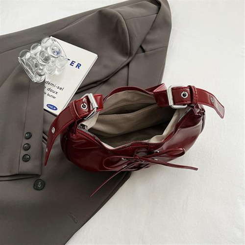 Bolso Hombro En Forma Media Luna Para Mujer, Bolso