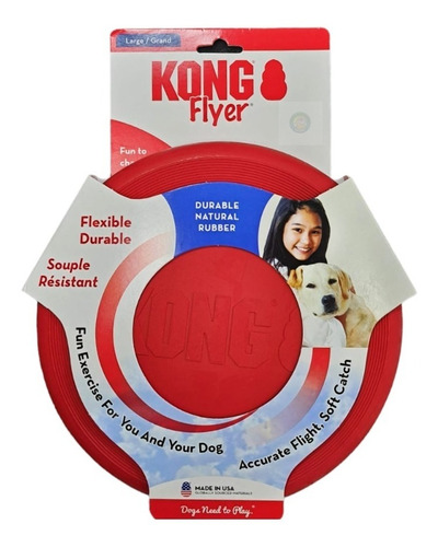 Kong Flyer Classic Juguete Frisbee Disco Flexible Perro Larg