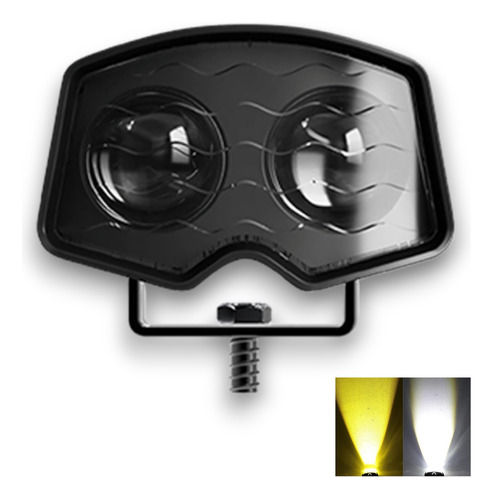 Faro Led Doble Lupa Luz Ambar Y Blanca 4x4 Moto Utv Cuatri