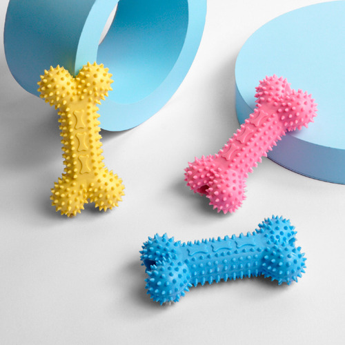 Juguete Para Mascotas, Hueso Masticable Y Resistente Color Celeste