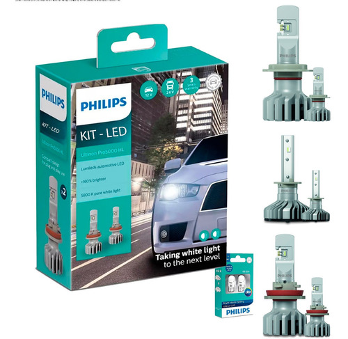 Kit Super Led Philips H7 + H1 + H11 + T10 - Polo Virtus Cl