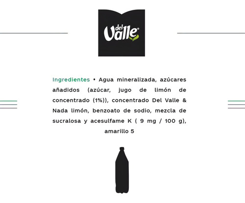 Agua Mineralizada con Jugo Del Valle & Nada Limón 1.5L