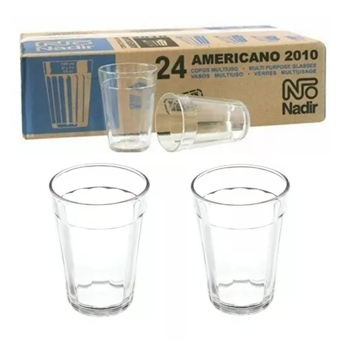 Jogo Copo Vidro Americano Com 24 Unidades 190ml