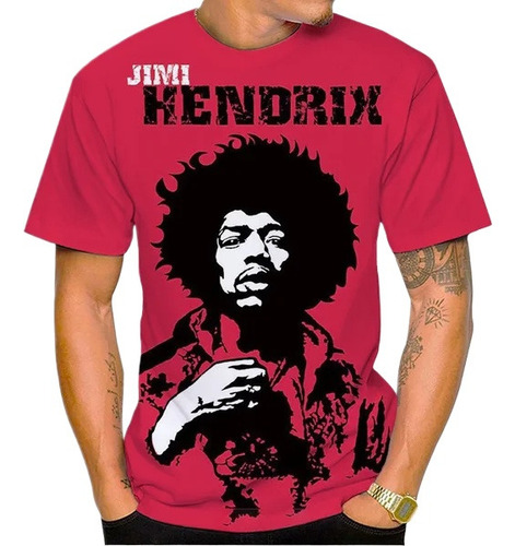 K Playera Casual Estampada En 3d De Jimi Hendrix