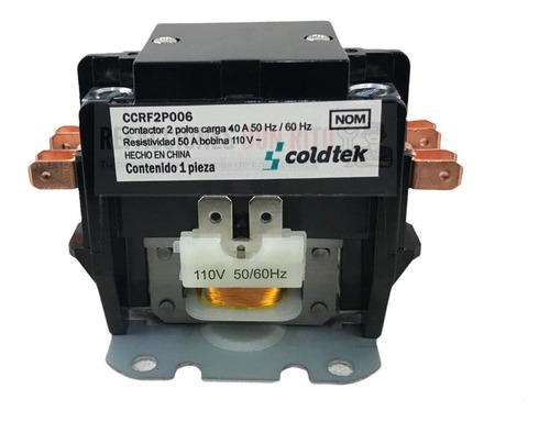 Contactor 2 Polos 120v 40 Amp Refrigeracion Aire Acondiciona