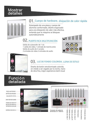 Imagen 8 de 9 de Mirror Link Bt Bluetooth Car Audio 7 Pulgadas 7023b